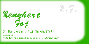 menyhert foj business card